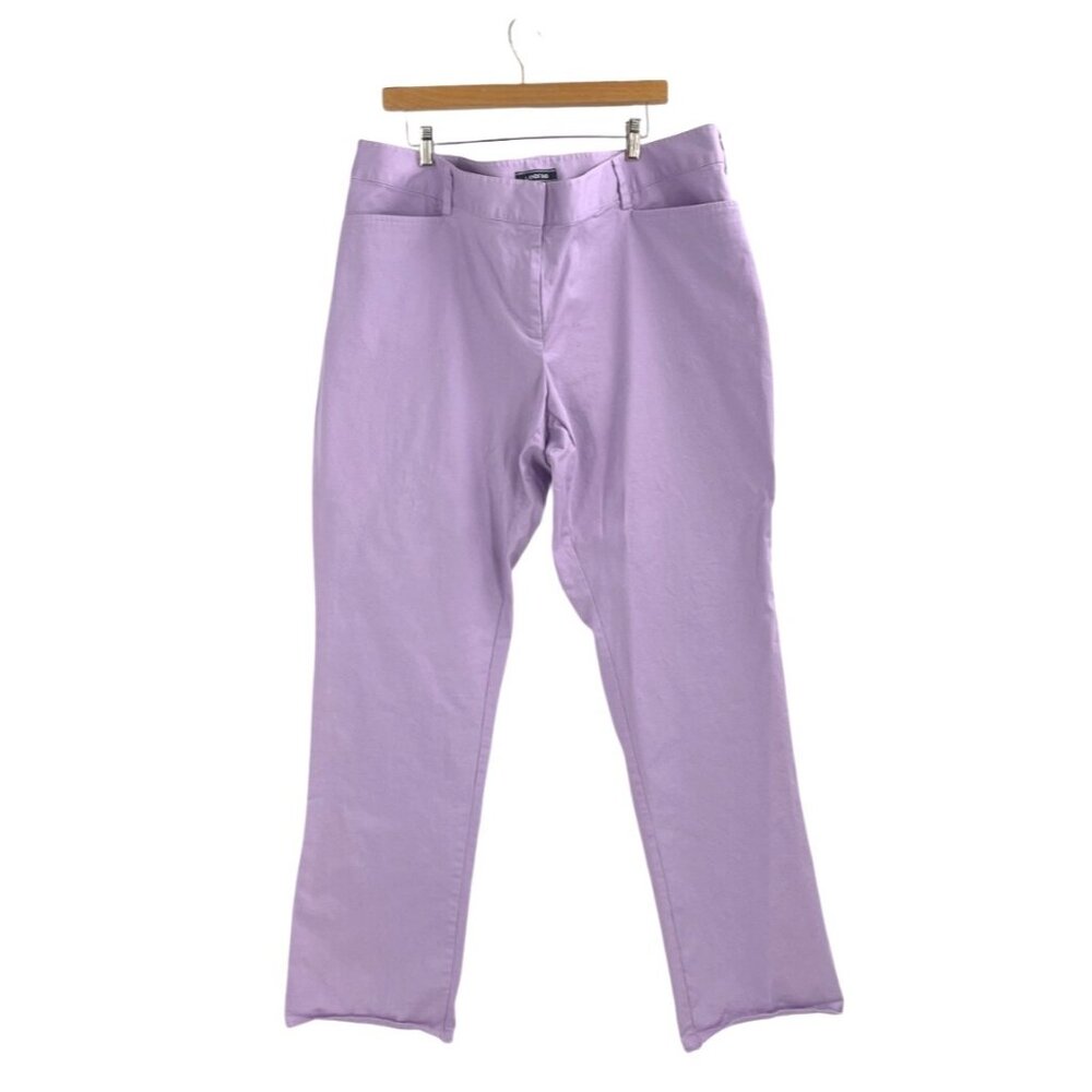 Lands' End Womens Lavender Mid Rise Straight Leg Pants Size 22WP Casual Feminine